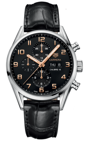 TAG Heuer Carrera Calibre 16 Day Date 43 Stainless Steel / Black / Alligator